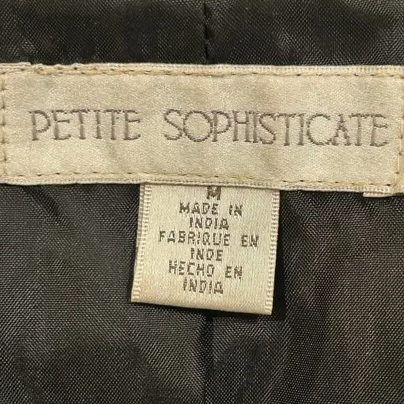 Petite Sophisticate Jacket Coat Women M 100% Leather Black Old Money Staple - Picture 3 of 8